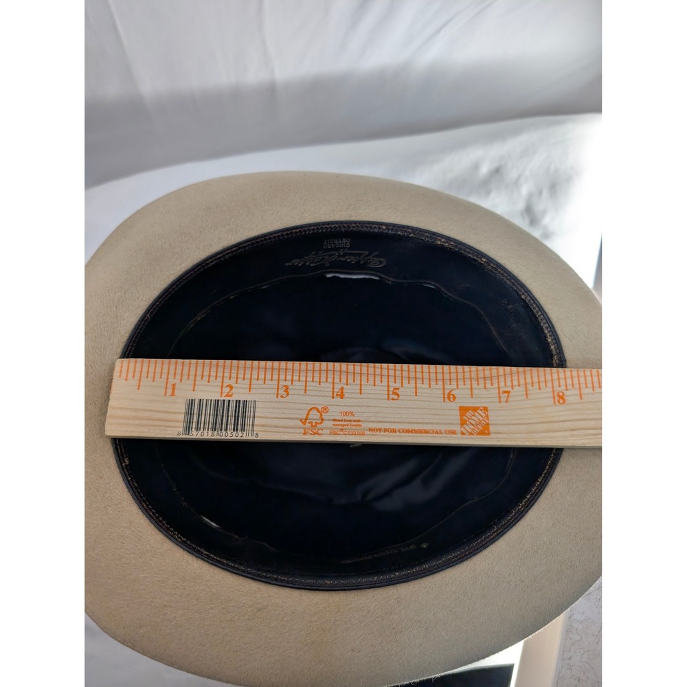 Vintage Capper &‎ Capper Churchill Ltd Fedora Hat Mens Tan Beige Feather Detail - Picture 12 of 13